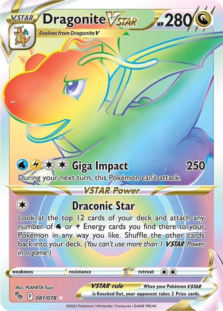 Dragonite VSTAR Go 81 Pokémon card