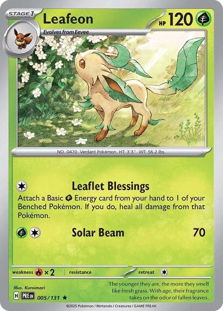 Leafeon Prismatic Evolutions 5 Pokémon card