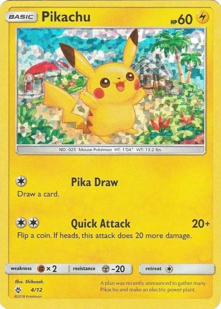Pikachu McDonalds 2018 4 Pokémon card