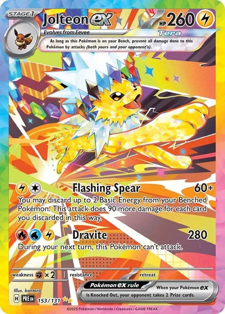Jolteon ex Prismatic Evolutions 153 Pokémon card