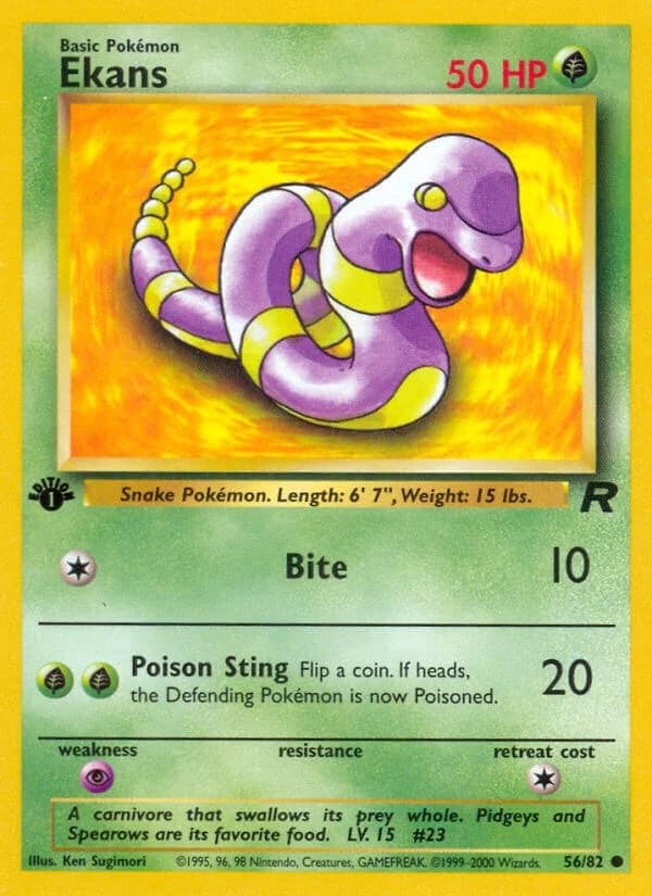 Ekans [1st Edition] Team Rocket 56 Pokémon card