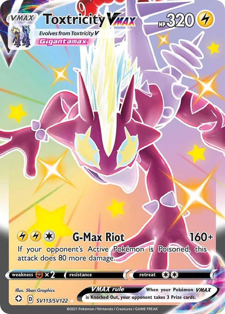 Toxtricity VMAX Shining Fates SV113 Pokémon card