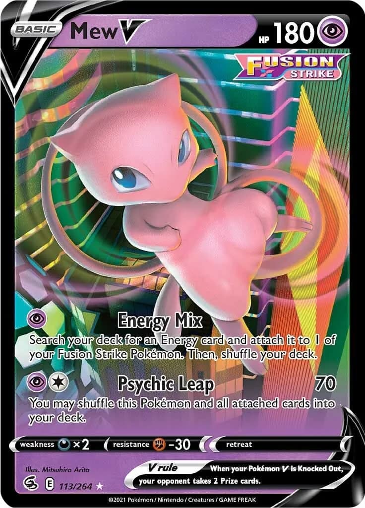 Mew V Fusion Strike 113 Pokémon card