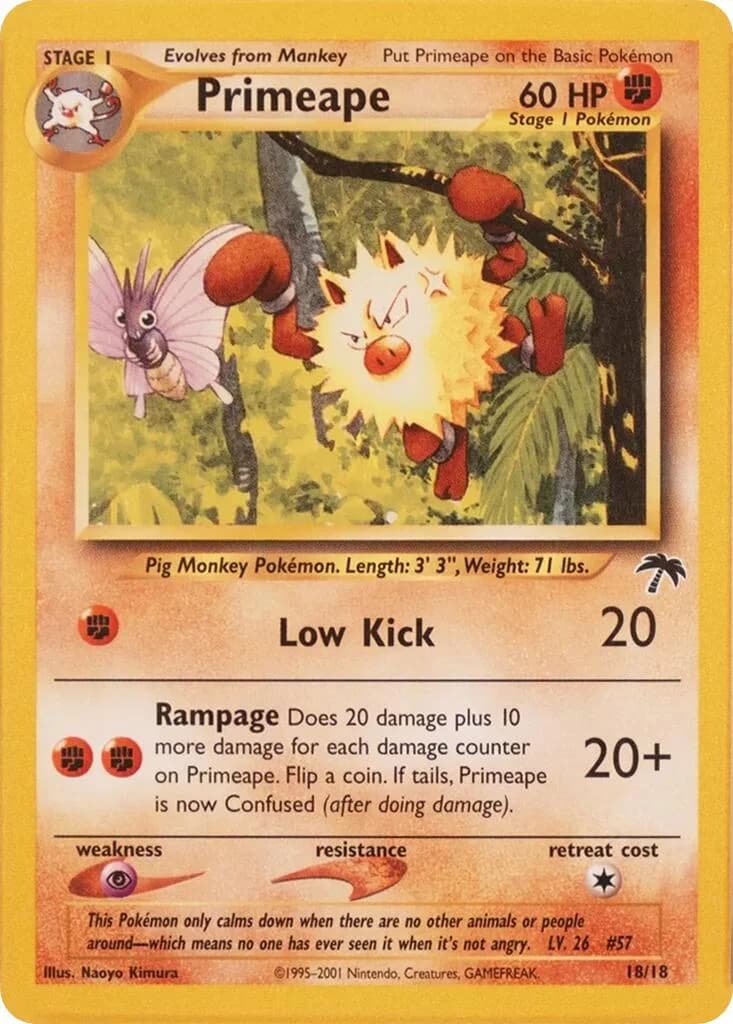 Primeape Southern Islands 18 Pokémon card