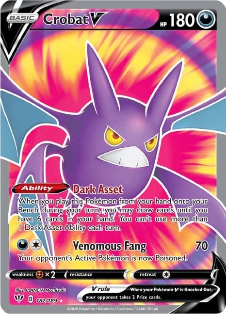 Crobat V Darkness Ablaze 182 Pokémon card