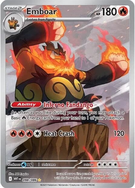 Emboar White Flare 98 Pokémon card