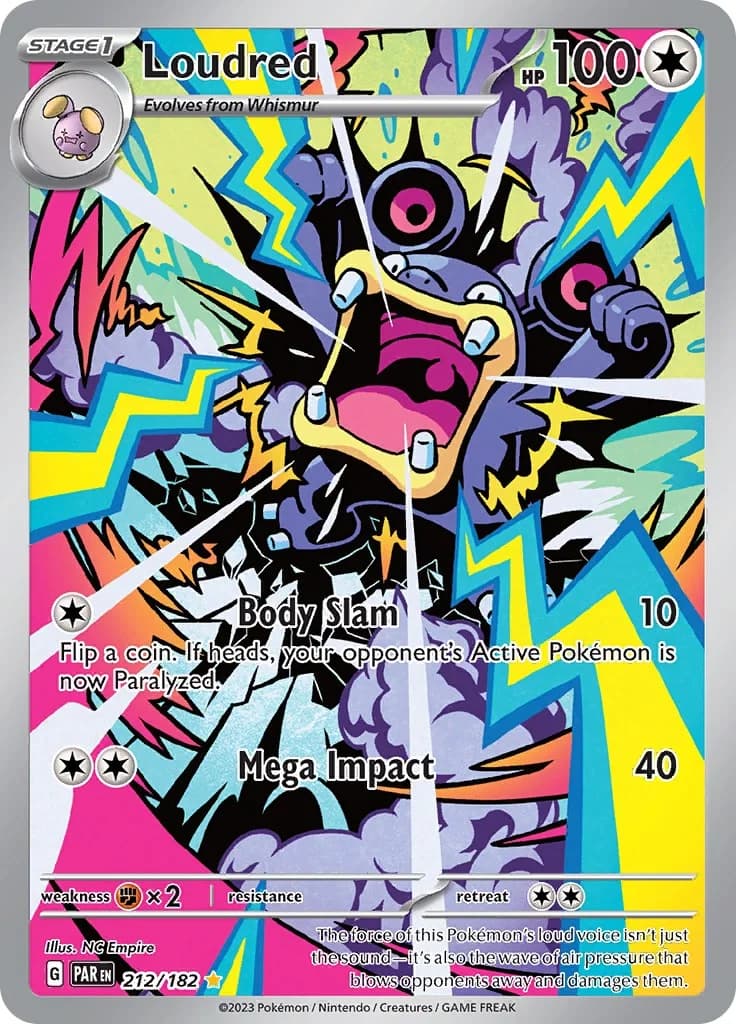 Loudred Paradox Rift 212 Pokémon card