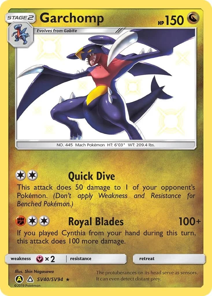 Garchomp Hidden Fates SV40 Pokémon card