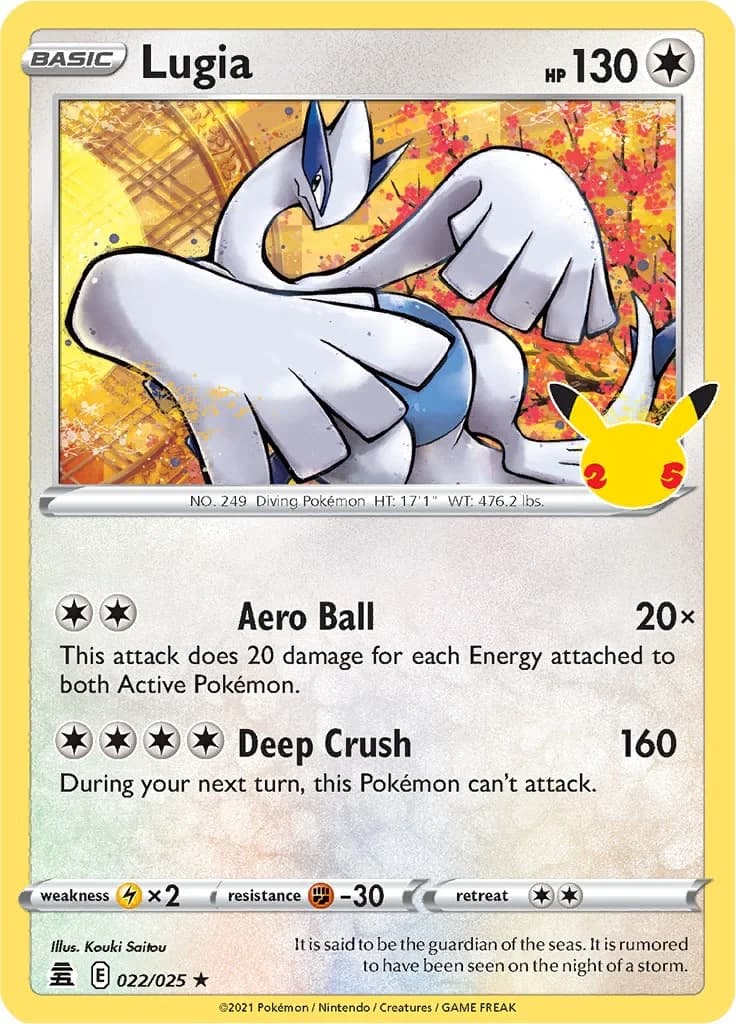 Lugia Celebrations 22 Pokémon card