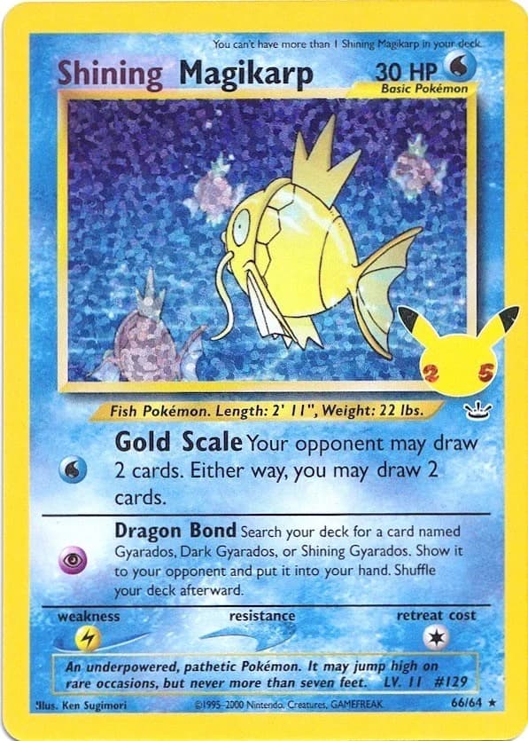 Shining Magikarp Celebrations 66 Pokémon card