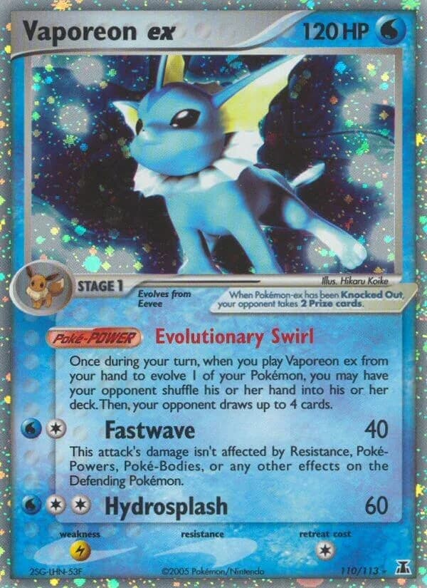 Vaporeon EX Delta Species 110 Pokémon card