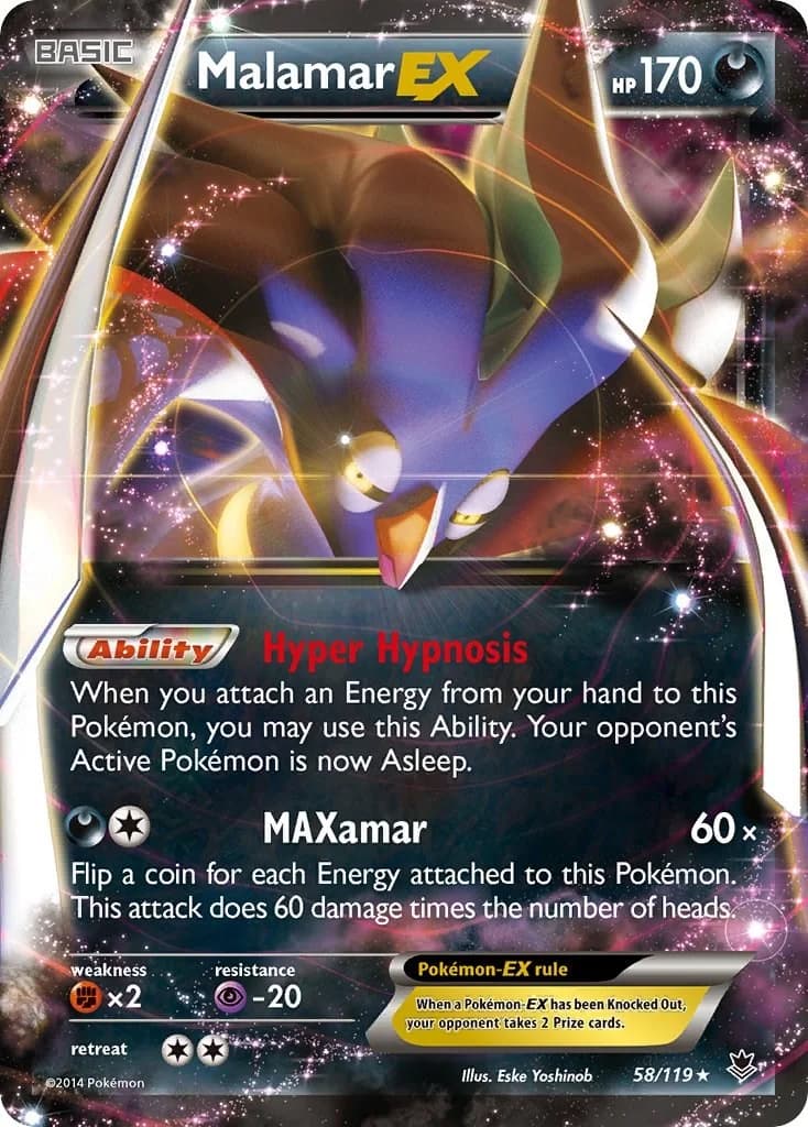 Malamar EX Phantom Forces 58 Pokémon card