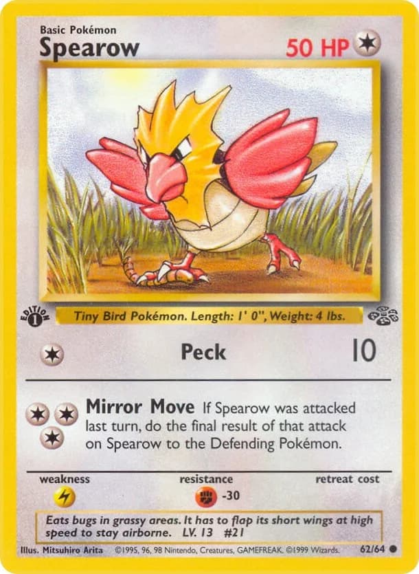 Spearow [1st Edition] Jungle 62 Pokémon card