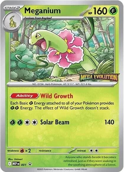 Meganium [Stamped] Promo 1 Pokémon card