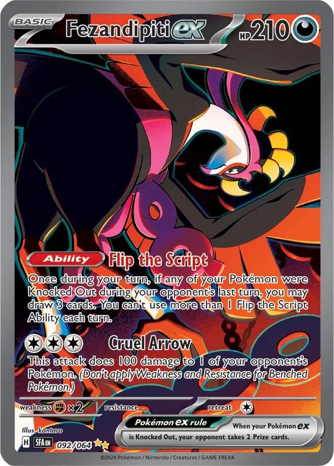 Fezandipiti ex Shrouded Fable 92 Pokémon card