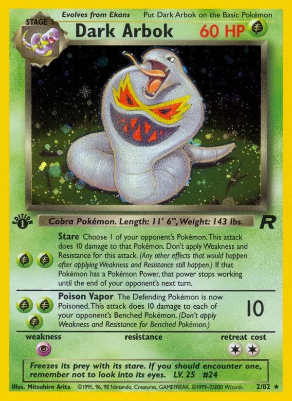 Dark Arbok [1st Edition] Team Rocket 2 Pokémon card