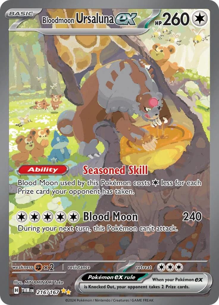Bloodmoon Ursaluna ex Twilight Masquerade 216 Pokémon card