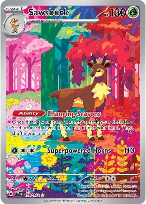 Sawsbuck Temporal Forces 166 Pokémon card