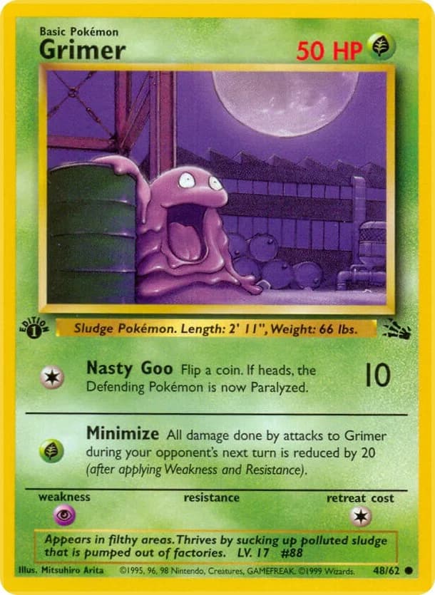 Grimer [1st Edition] Fossil 48 Pokémon card