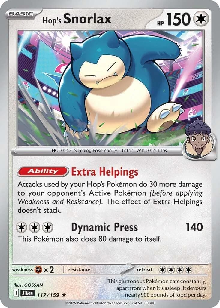 Hop's Snorlax Journey Together 117 Pokémon card