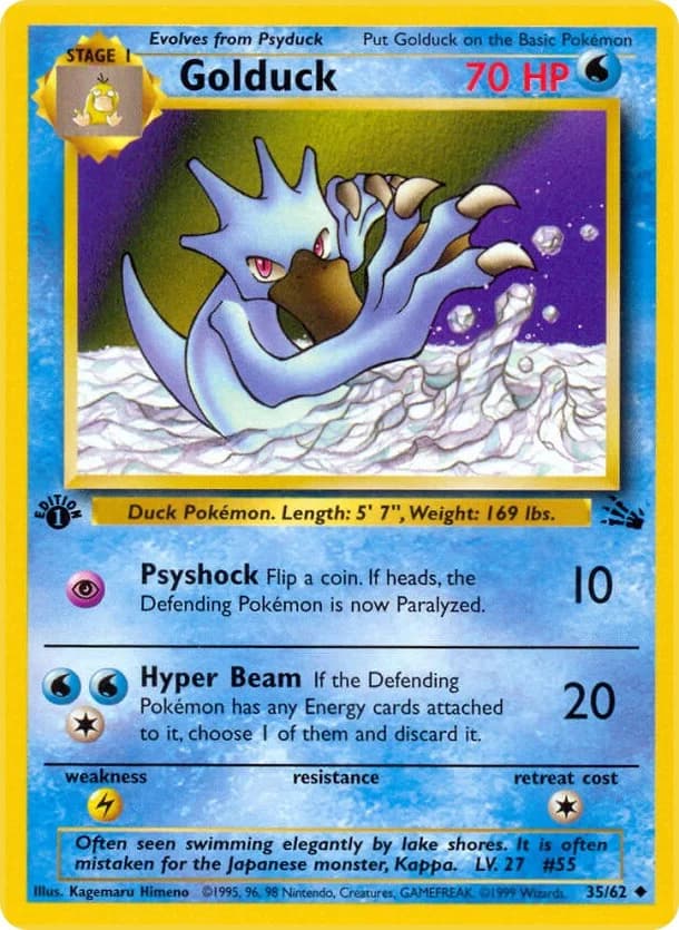 Golduck [1st Edition] Fossil 35 Pokémon card