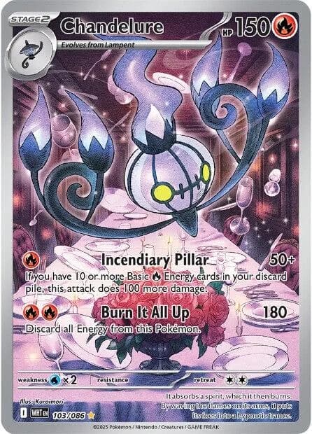 Chandelure White Flare 103 Pokémon card