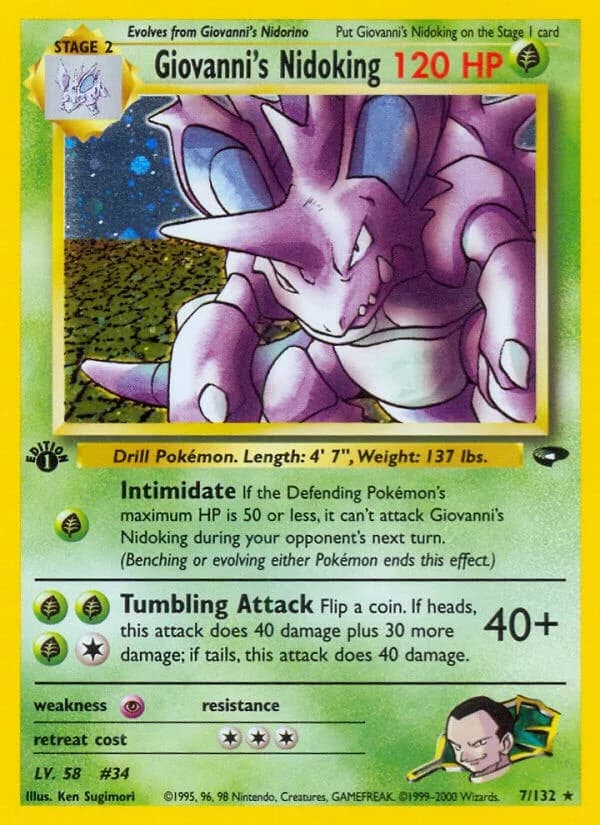 Giovanni's Nidoking [Unlimited] Gym Challenge 7 Pokémon card