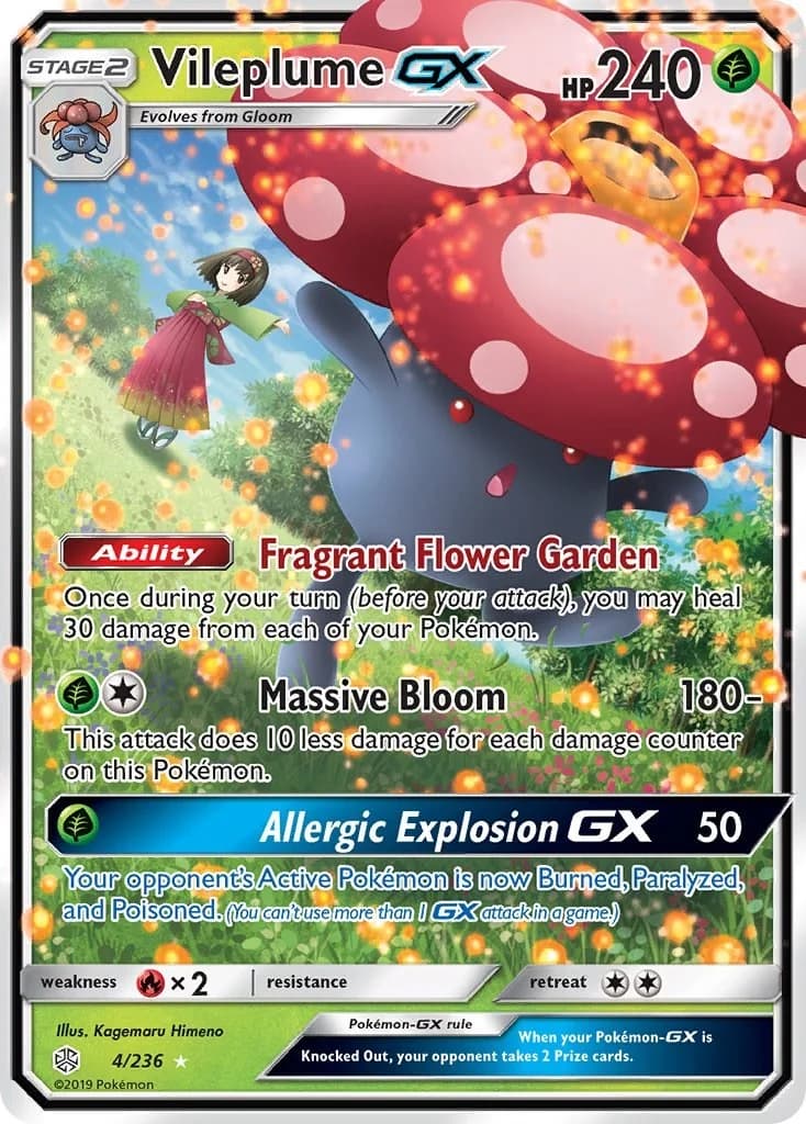 Vileplume GX Cosmic Eclipse 4 Pokémon card