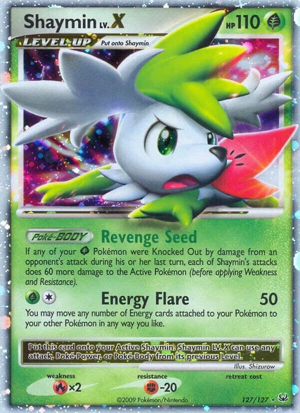 Shaymin LV. X Platinum 127 Pokémon card