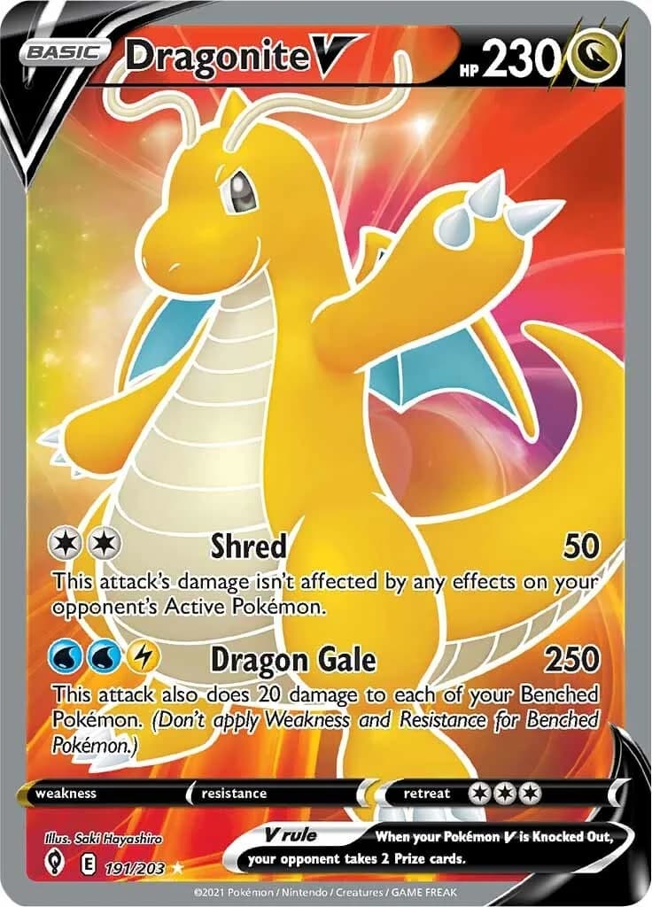 Dragonite V Evolving Skies 191 Pokémon card