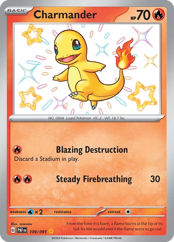 Charmander Paldean Fates 109 Pokémon card