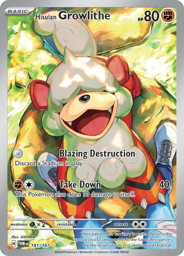 Hisuian Growlithe Twilight Masquerade 181 Pokémon card
