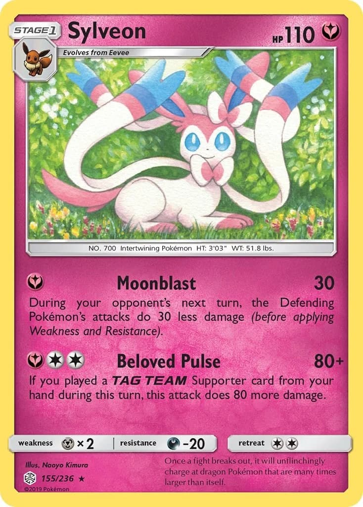 Sylveon [Reverse Holo] Cosmic Eclipse 155 Pokémon card