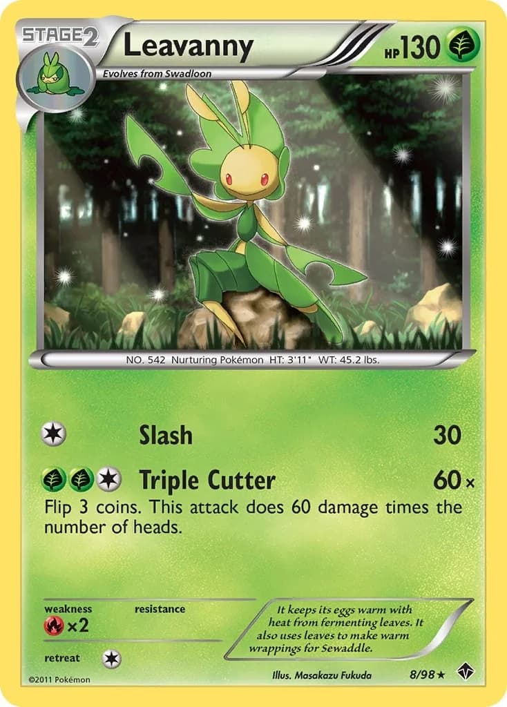 Leavanny Emerging Powers 8 Pokémon card