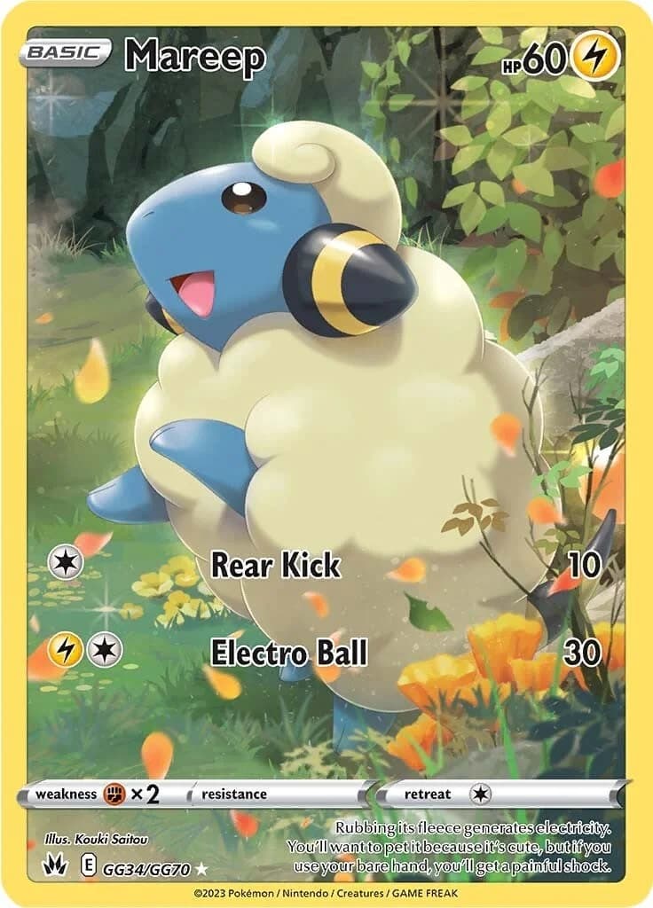 Mareep Crown Zenith GG34 Pokémon card