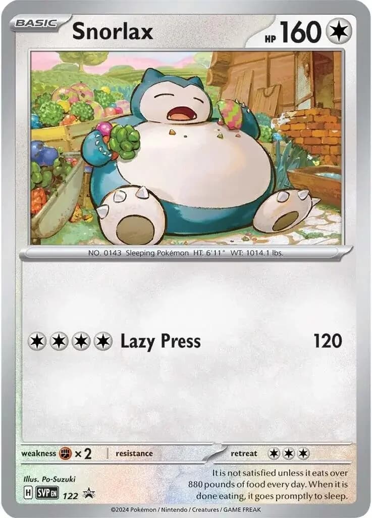 Snorlax Promo 122 Pokémon card