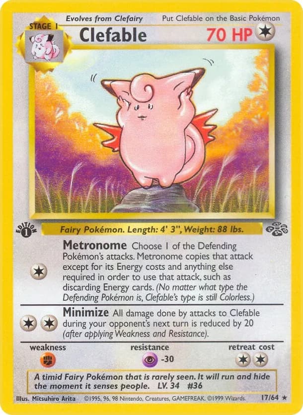 Clefable [1st Edition] Jungle 17 Pokémon card