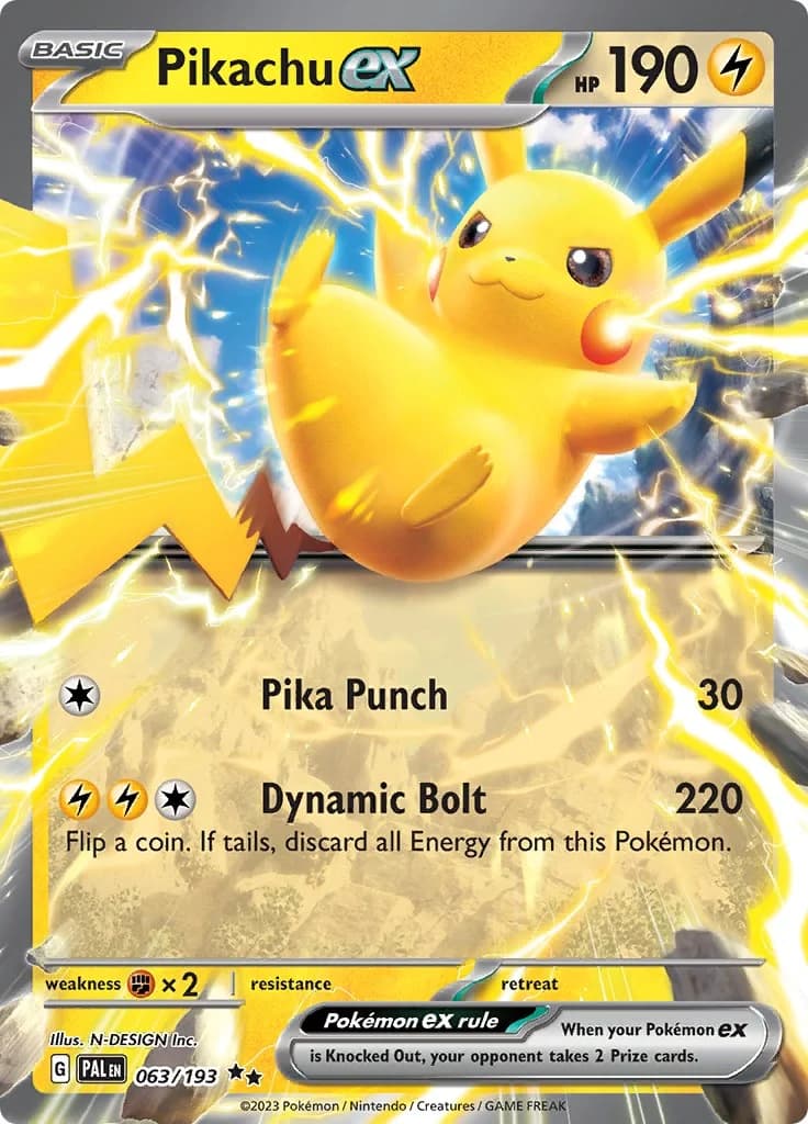 Pikachu ex Paldea Evolved 63 Pokémon card