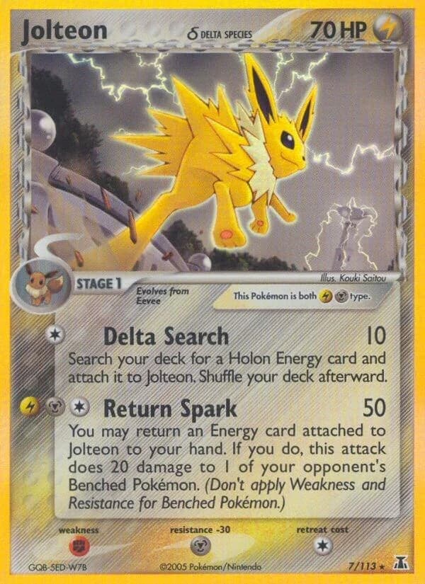 Jolteon [Reverse Holo] Delta Species 7 Pokémon card