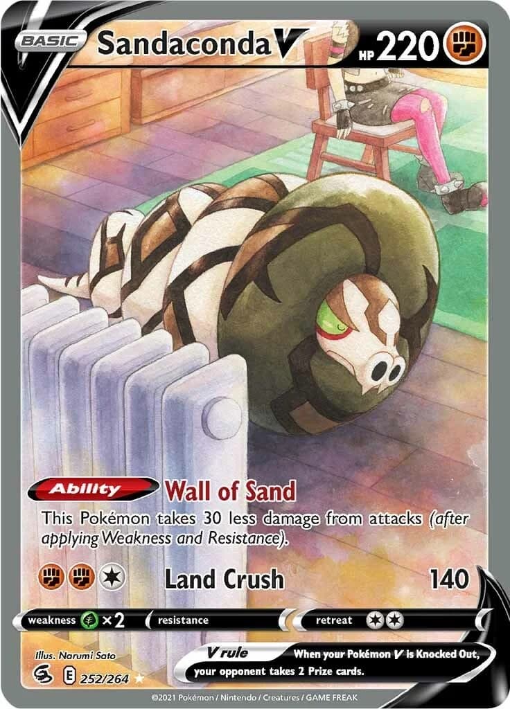 Sandaconda V Fusion Strike 252 Pokémon card
