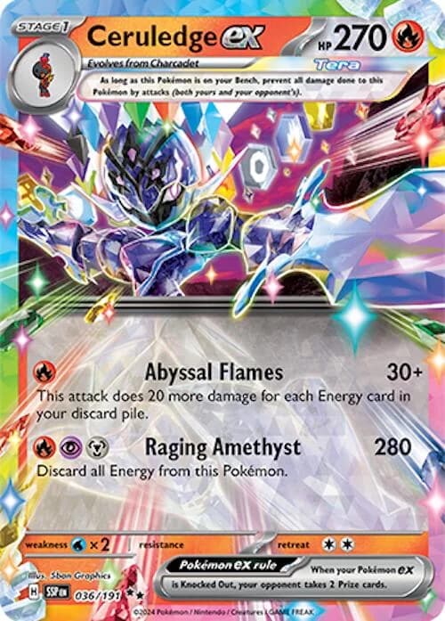 Ceruledge ex Surging Sparks 36 Pokémon card