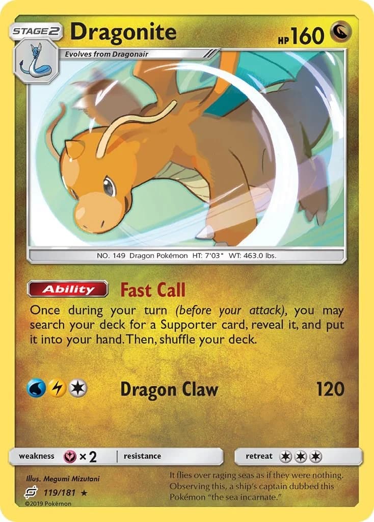 Dragonite [Cosmos Holo] Team Up 119 Pokémon card