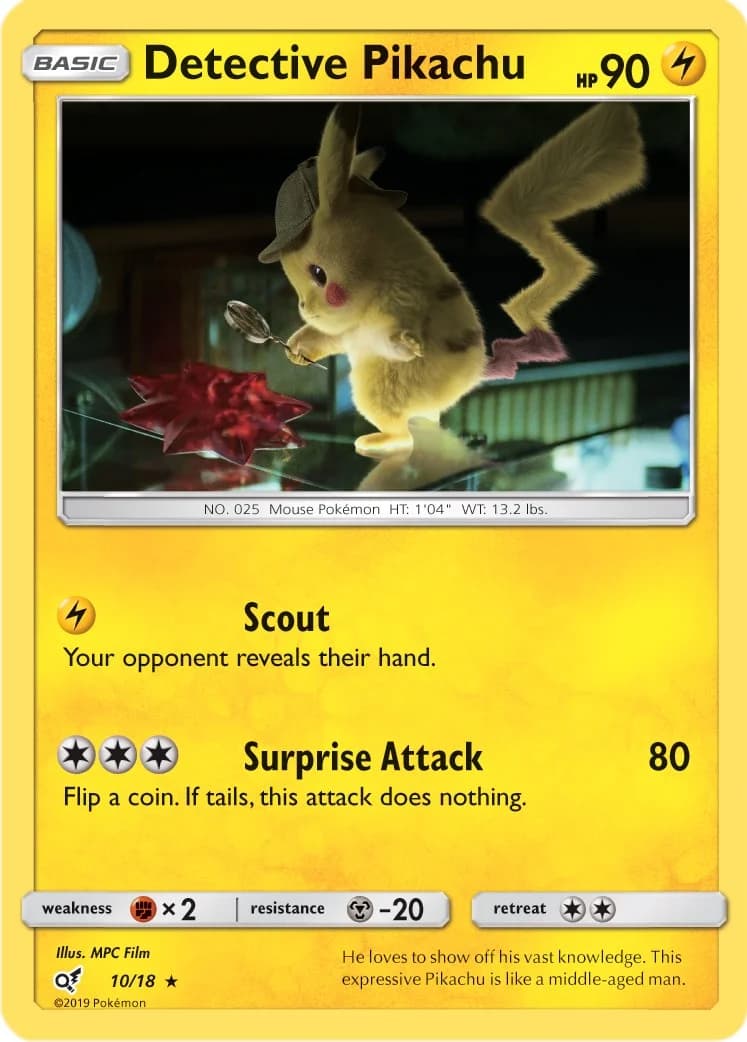 Detective Pikachu Detective Pikachu 10 Pokémon card