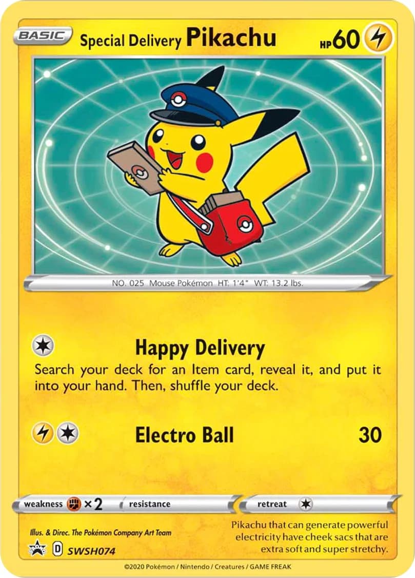 Special Delivery Pikachu Promo SWSH074 Pokémon card