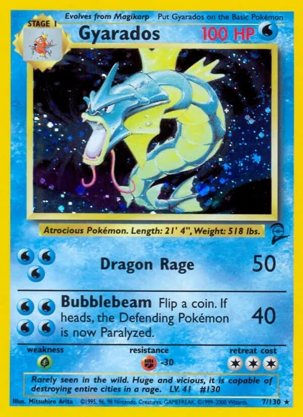 Gyarados Base Set 2 7 Pokémon card