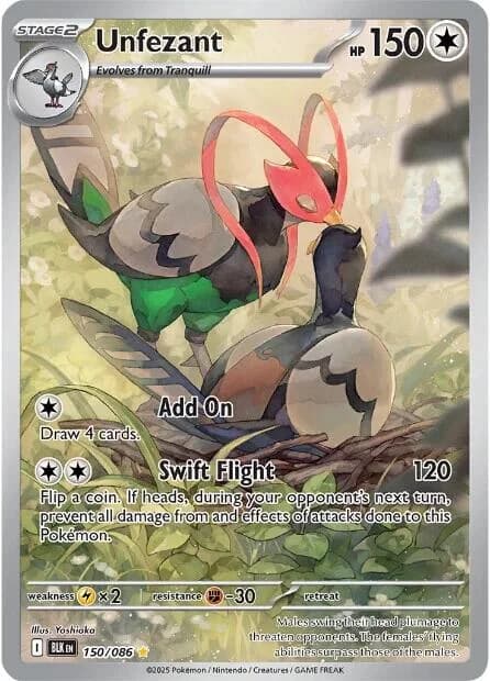 Unfezant Black Bolt 150 Pokémon card