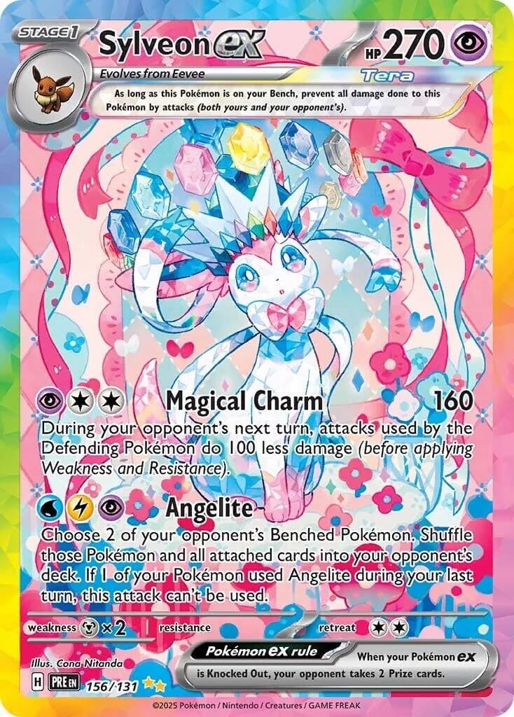 Sylveon ex Prismatic Evolutions 156 Pokémon card