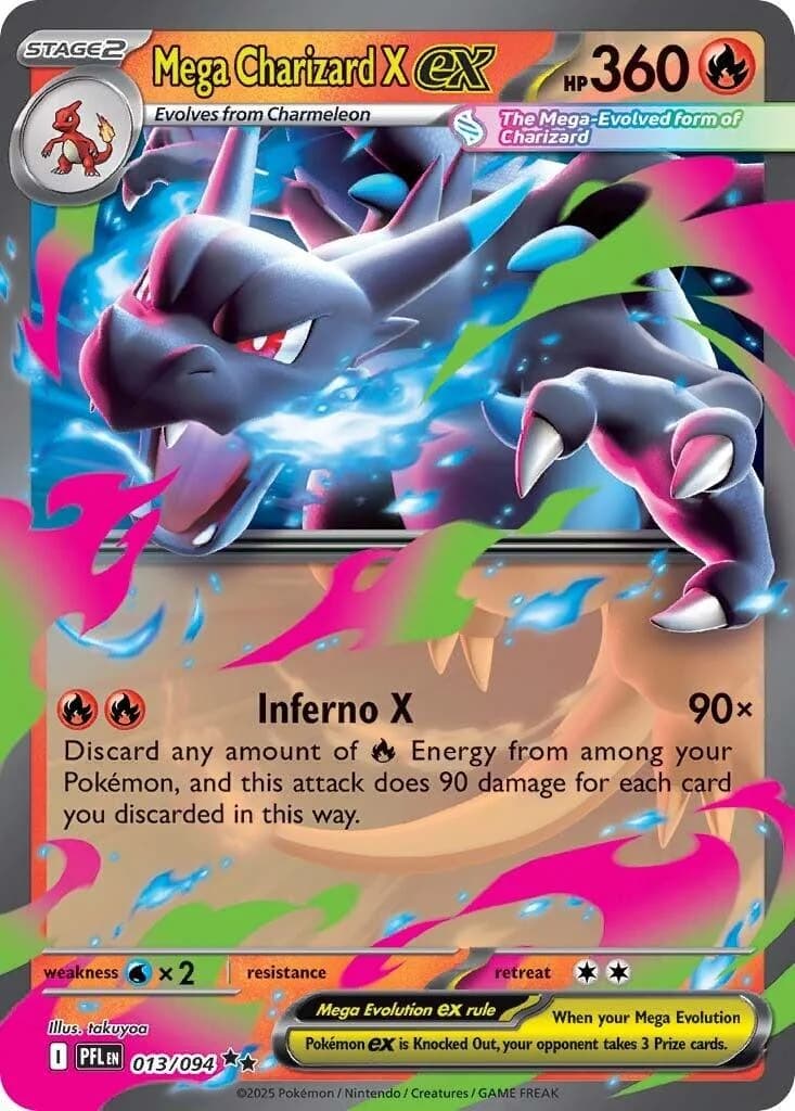 Mega Charizard X ex Phantasmal Flames 13 Pokémon card