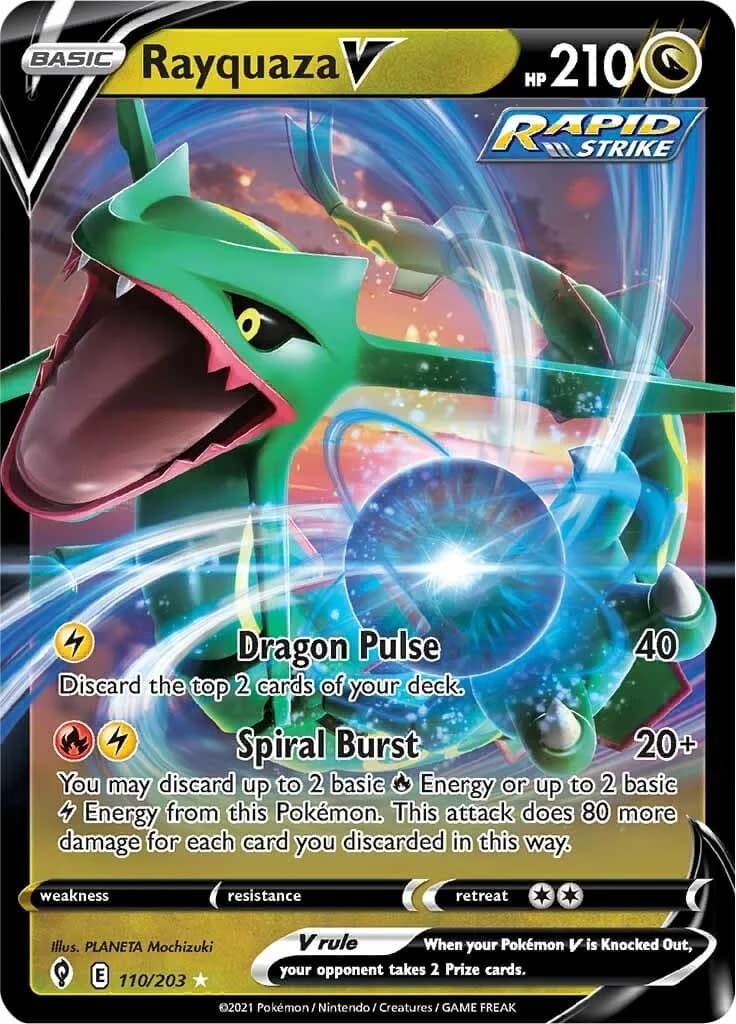 Rayquaza V Evolving Skies 110 Pokémon card