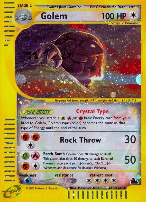 Golem Skyridge 148 Pokémon card